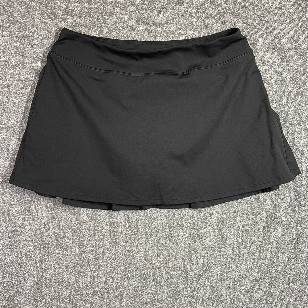 Stelle Women Black Pleated Athletic Skort XL Tennis Golf Skirt with Pockets